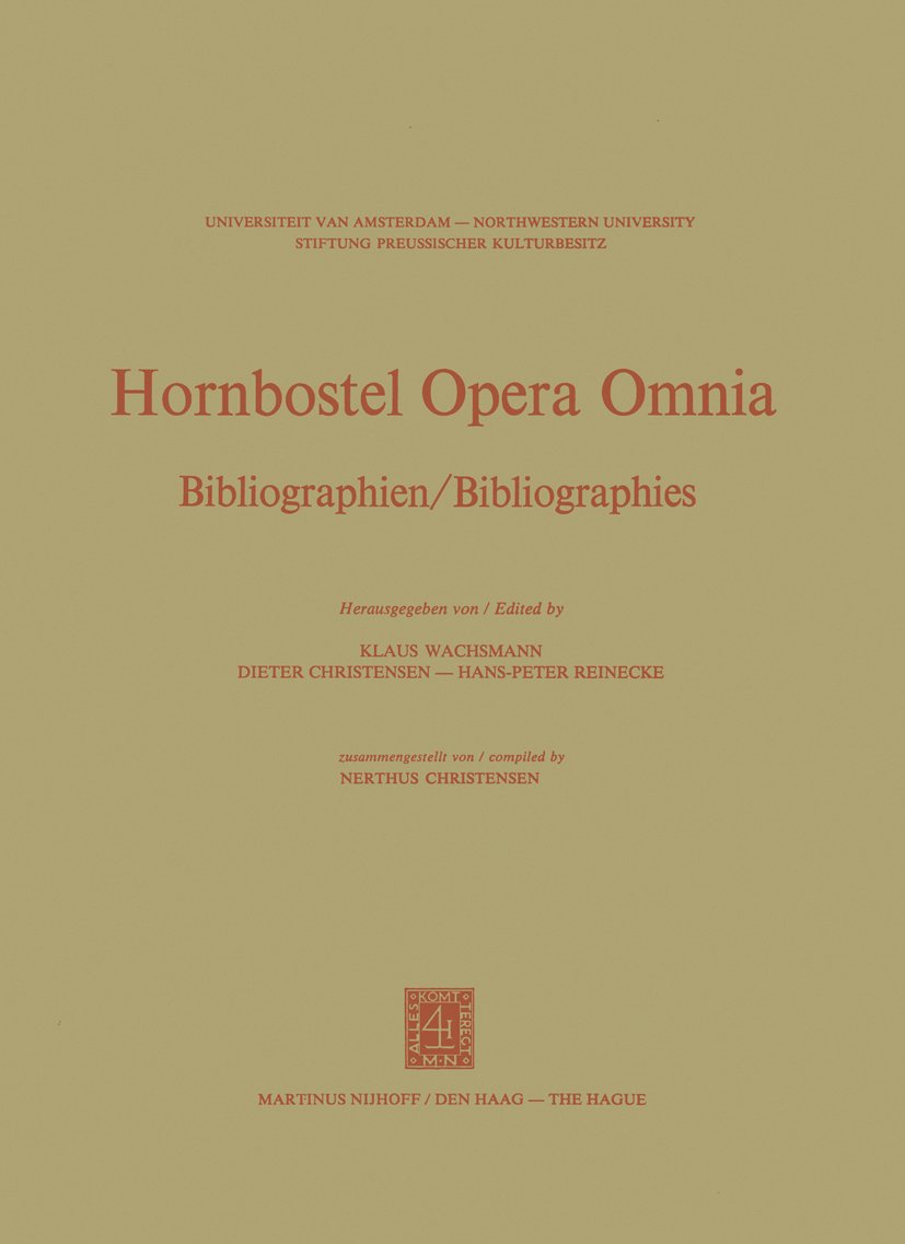 Hornbostel Opera Omnia