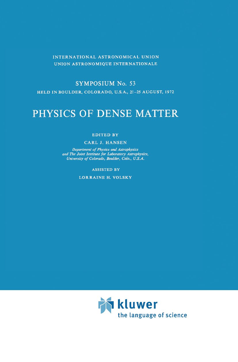 Physics of Dense Matter
