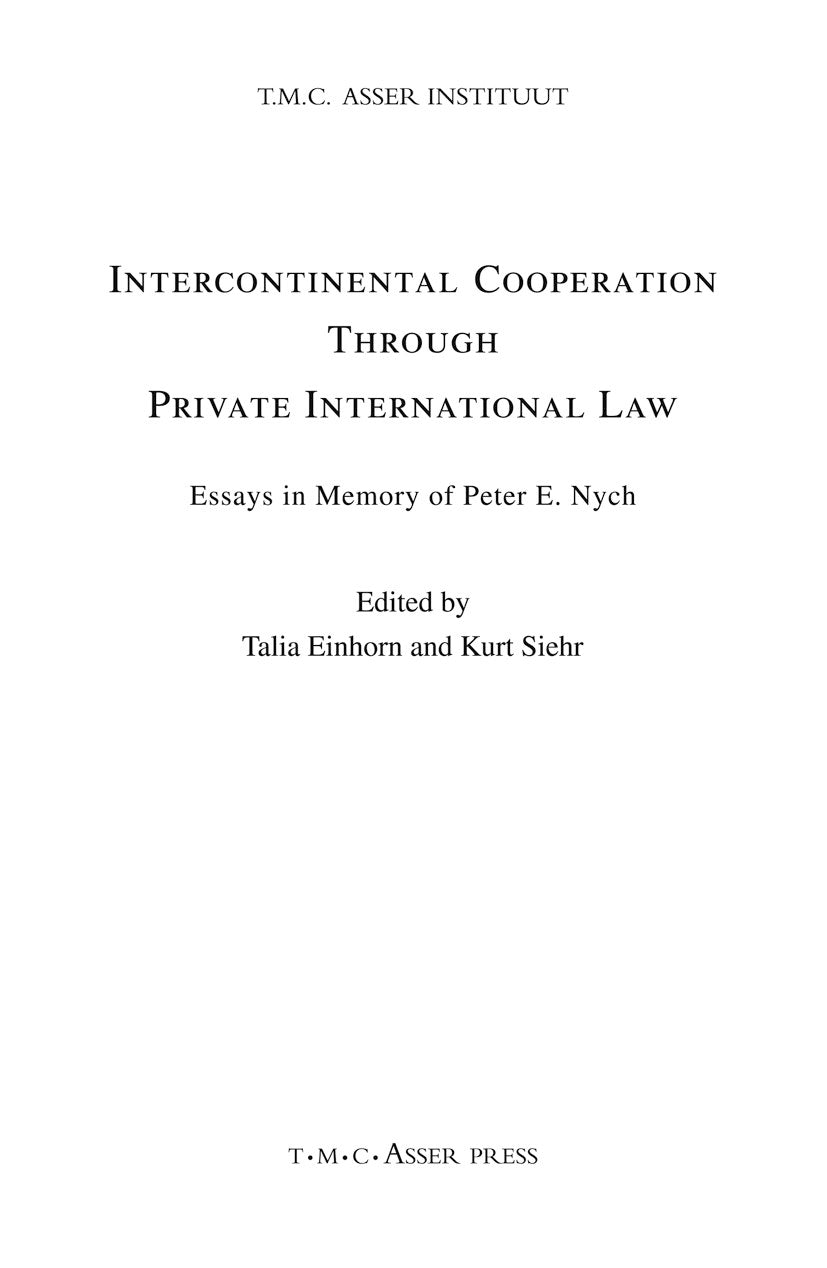 Intercontinental Cooperation Through Private International Law
