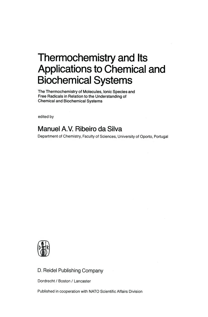 Thermochemistry and Its Applications to Chemical and Biochemical Systems