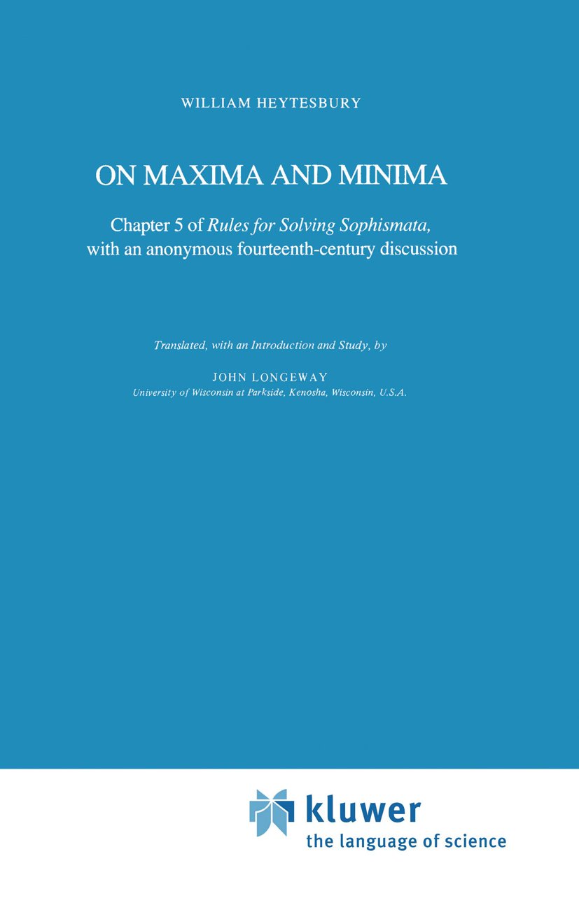 On Maxima and Minima