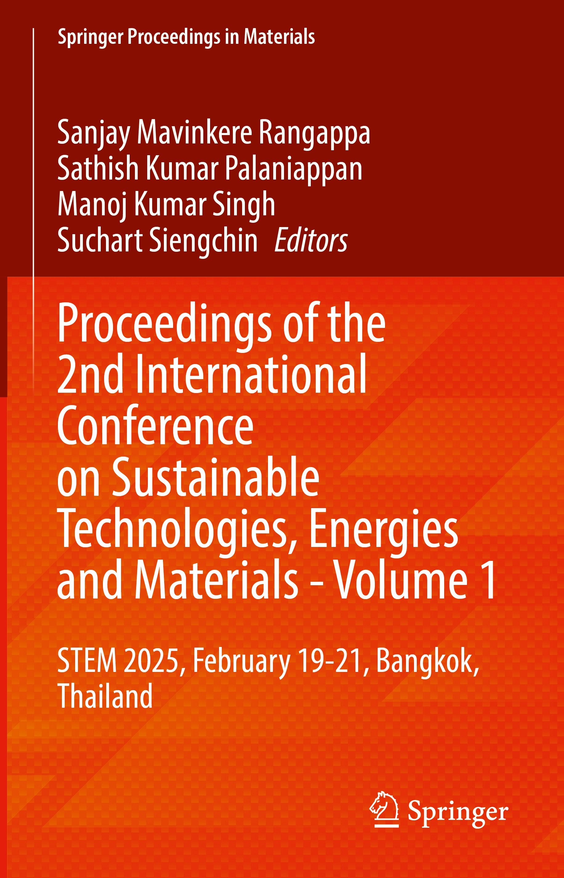 Proceedings of the 2nd International Conference on Sustainable Technologies, Energies and Materials - Volume 1