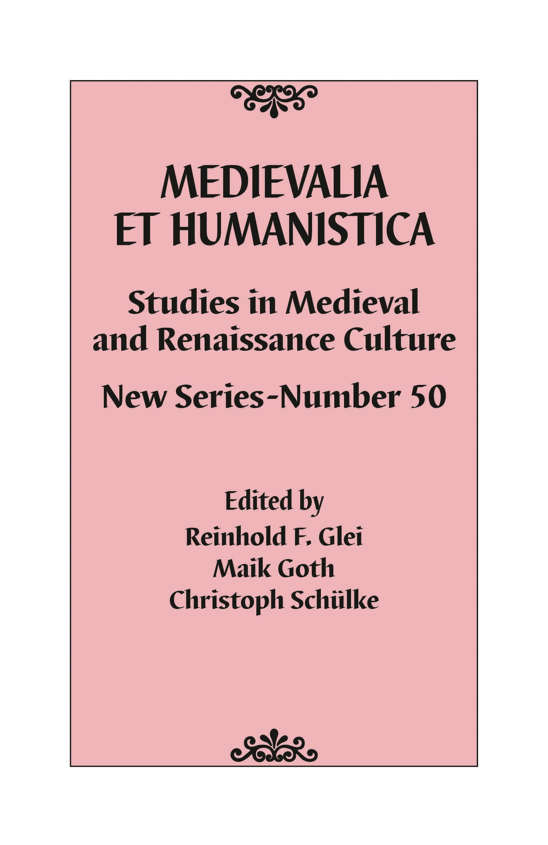 Medievalia et Humanistica, No. 50