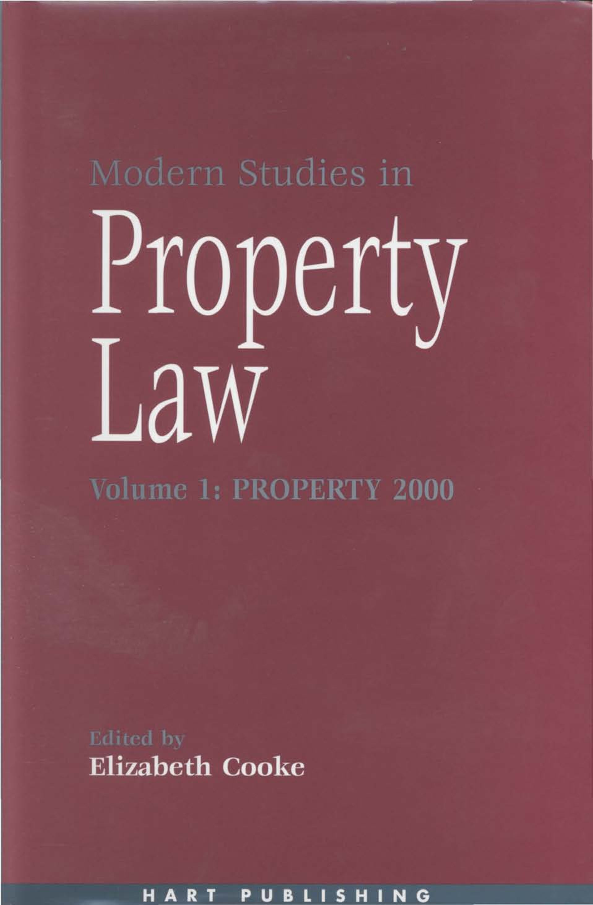 Modern Studies in Property Law - Volume 1