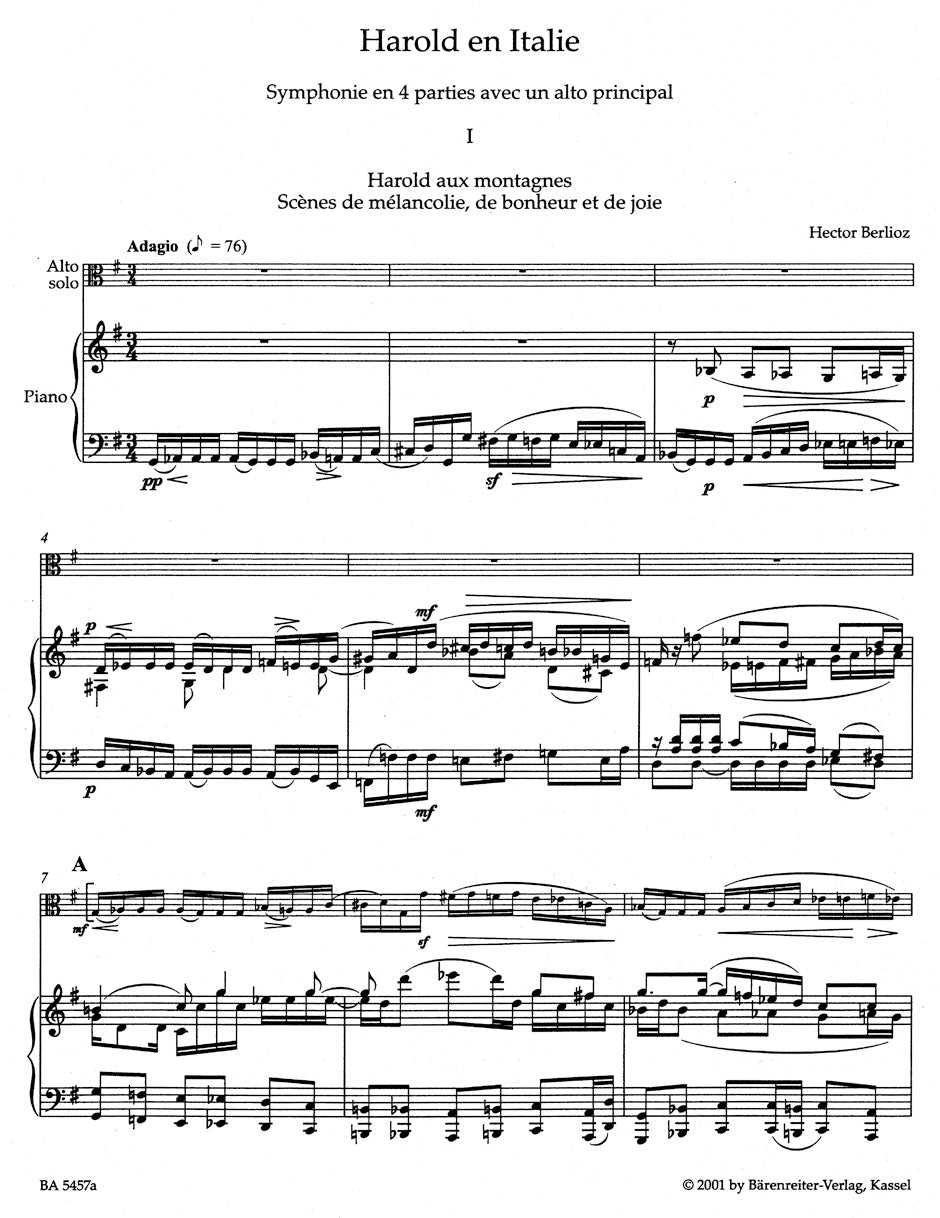 Harold en Italie
Symphony in 4 parts with Solo Viola