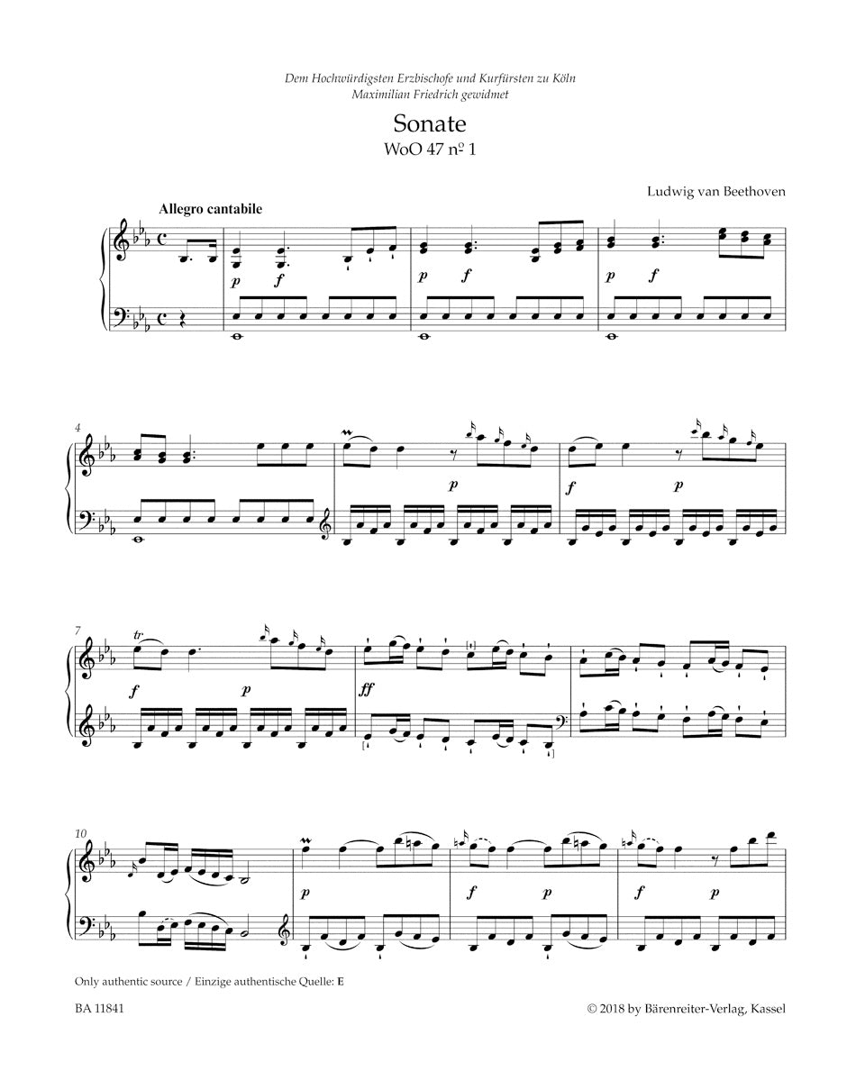 The Complete Sonatas for Pianoforte 
Vol. I: WoO 47 – op. 14 (12 Sonatas)