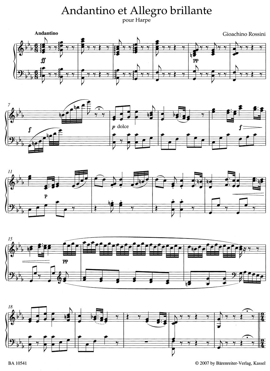 Andantino and allegro brillante for Harp
