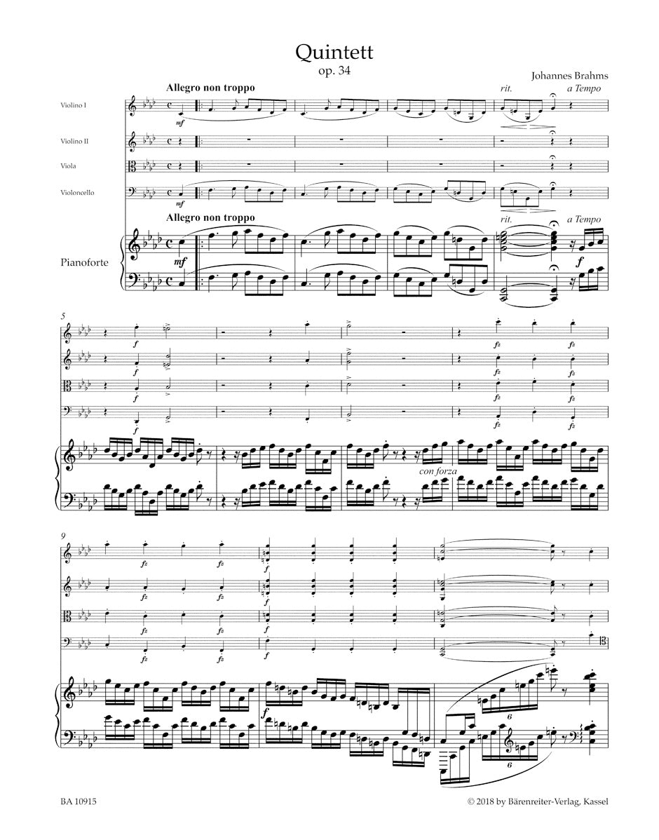 Piano Quintet in F min op. 34