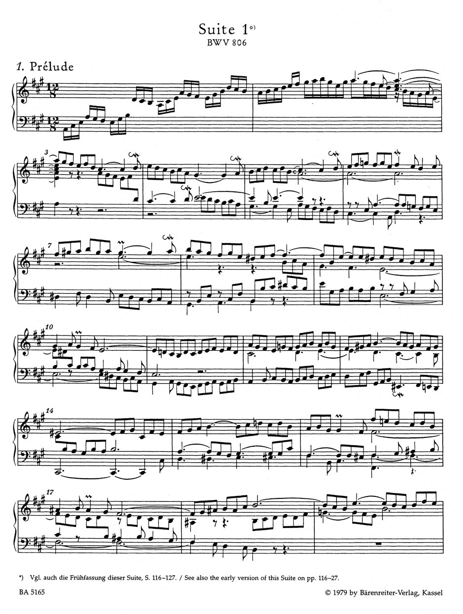 The Six English Suites BWV 806-811