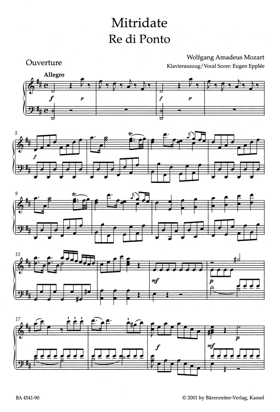 Mitridate, Re di Ponto K. 87