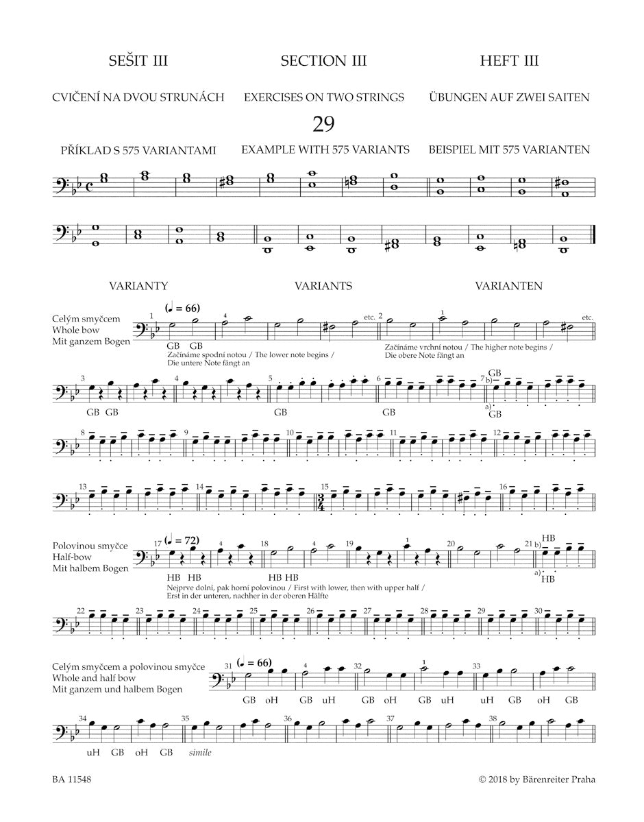 School of Bowing Technique op. 2 for Violoncello . Books 3 + 4