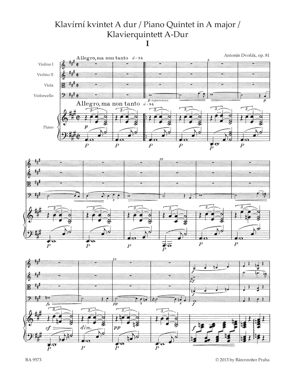 Piano Quintet in A maj op. 81