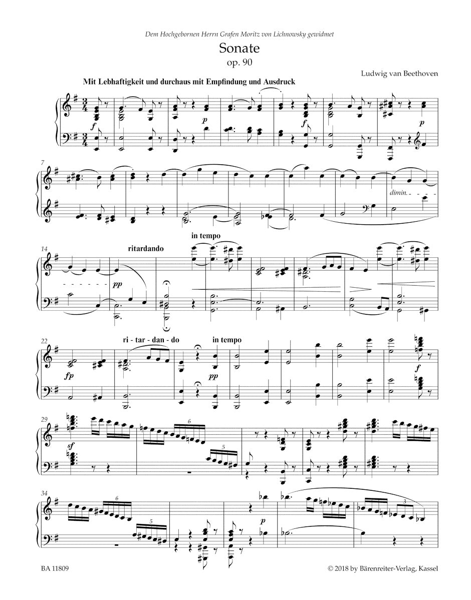 Sonata in E min op. 90