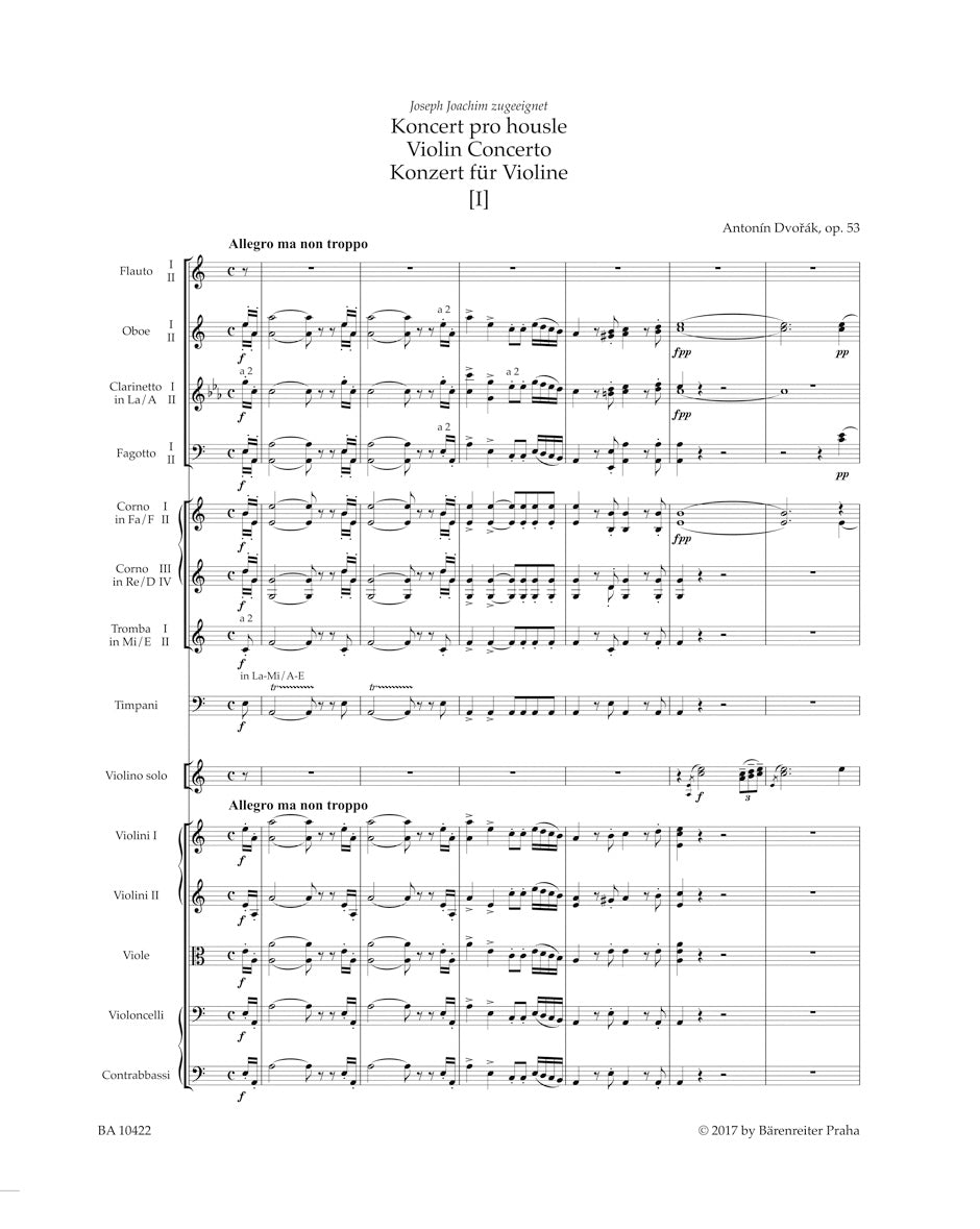 Concerto in A min for Violin and Orchestra op. 53