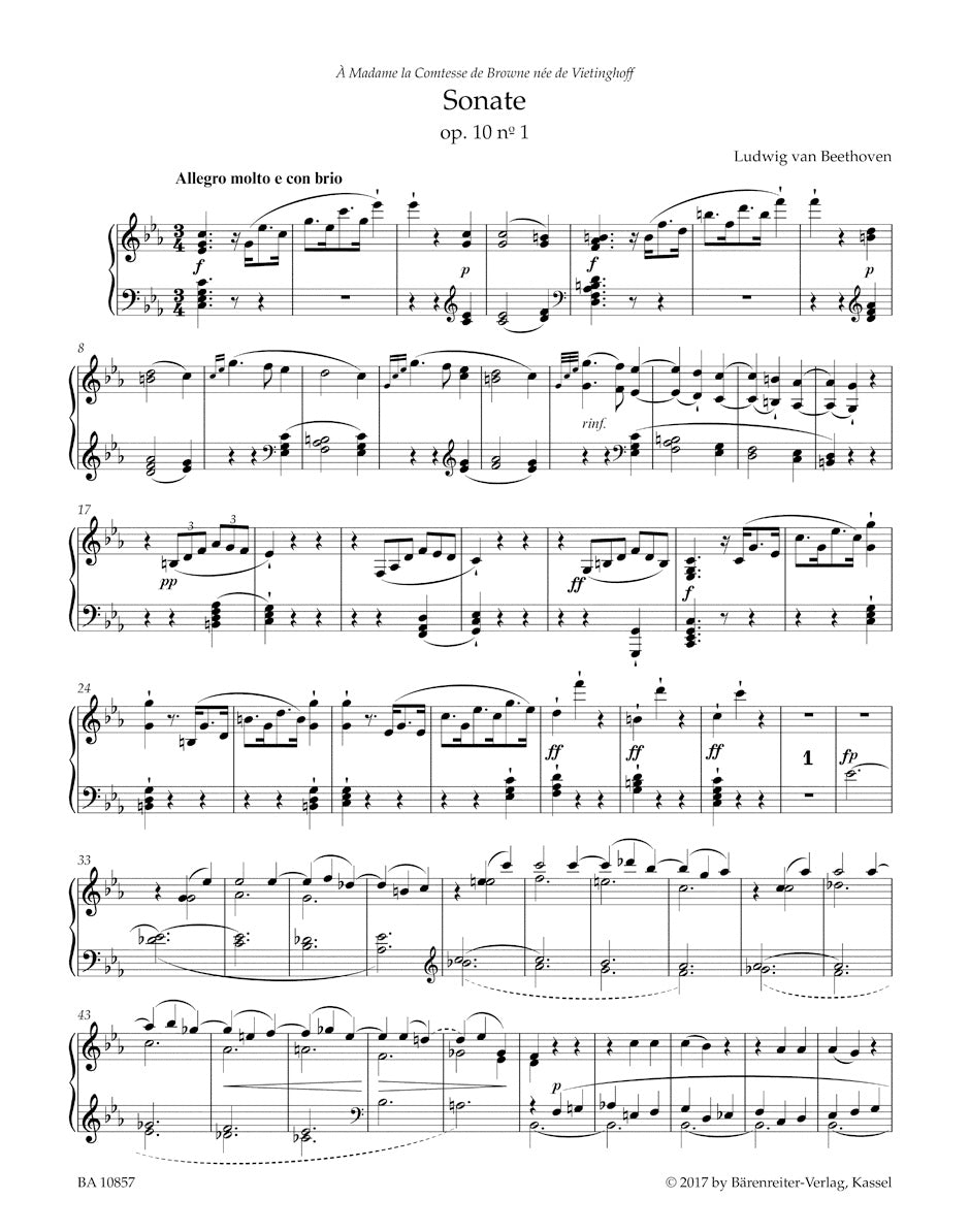Three Sonatas in C min, F maj, D maj op. 10