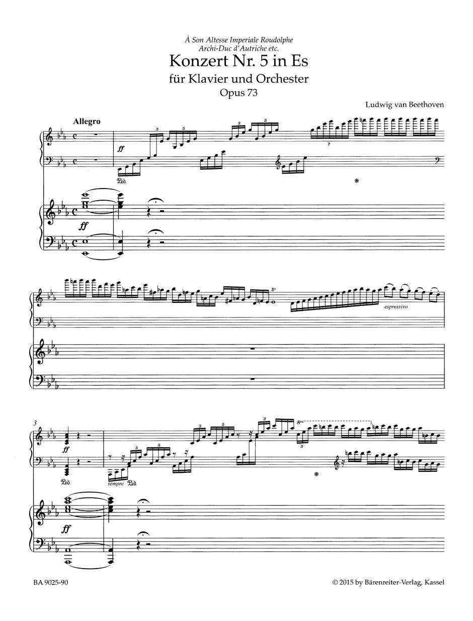 Concerto No. 5 in E-flat major for Pianoforte and Orchestra op. 73 "Emperor"
