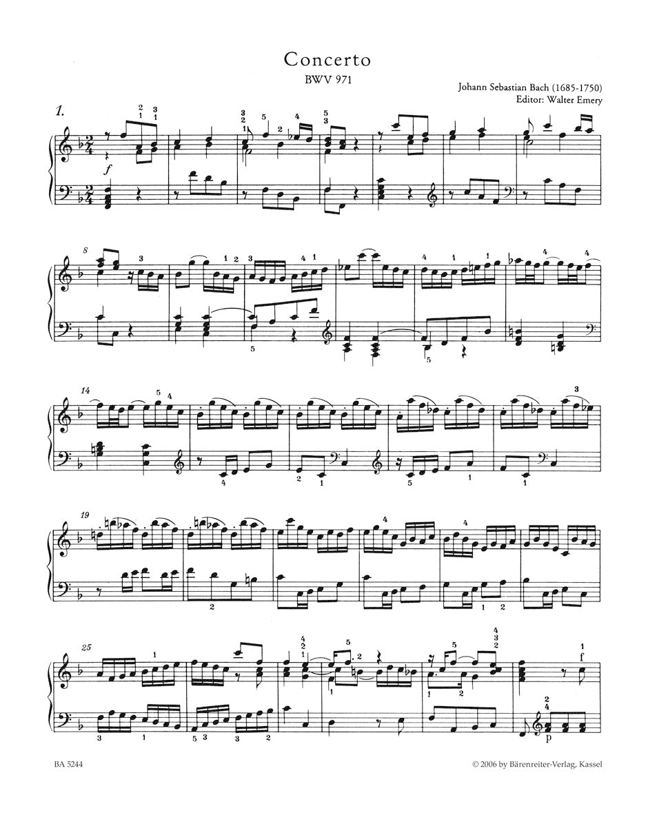 Italian Concerto BWV 971