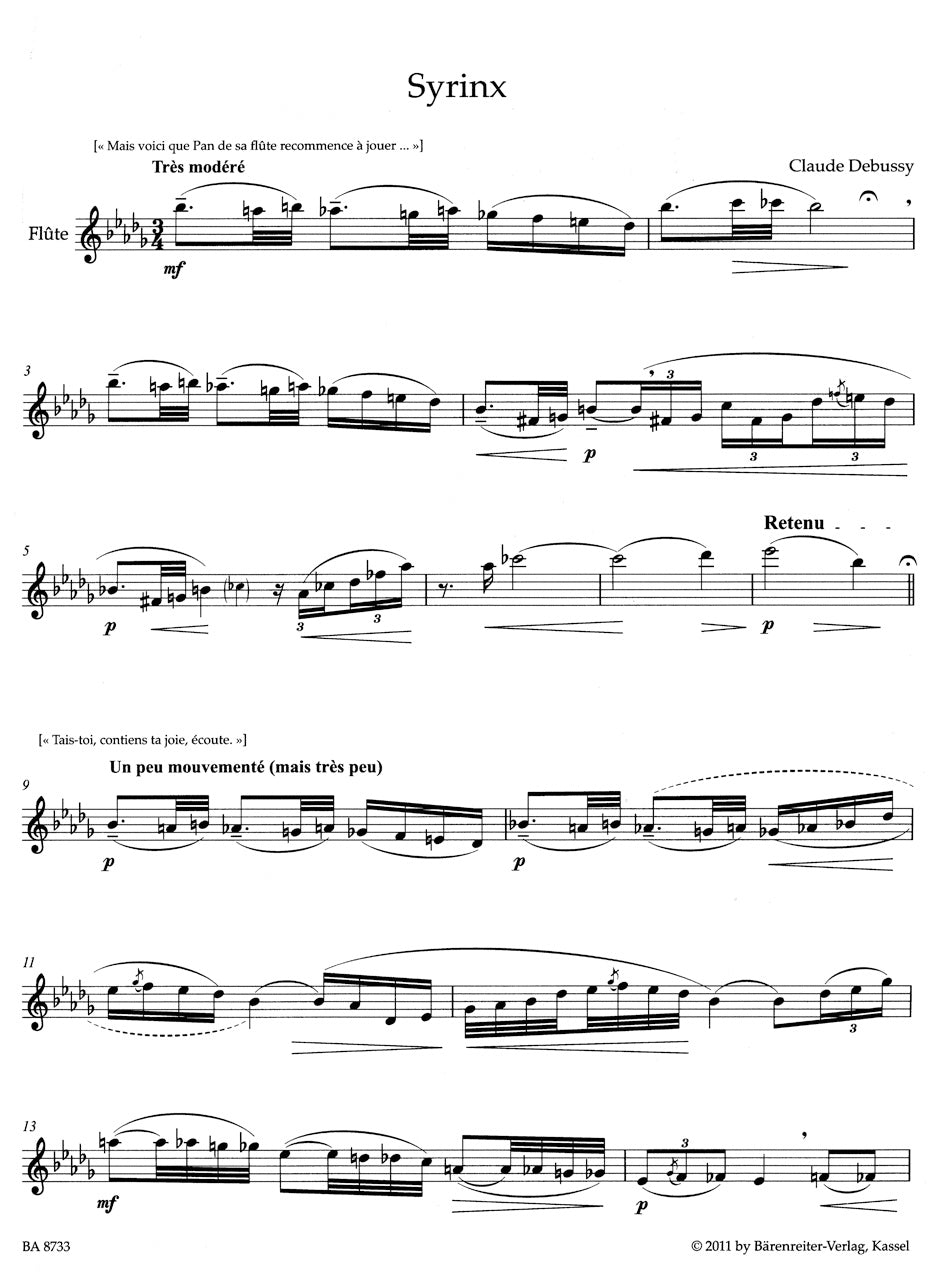 Syrinx pour Flute seule