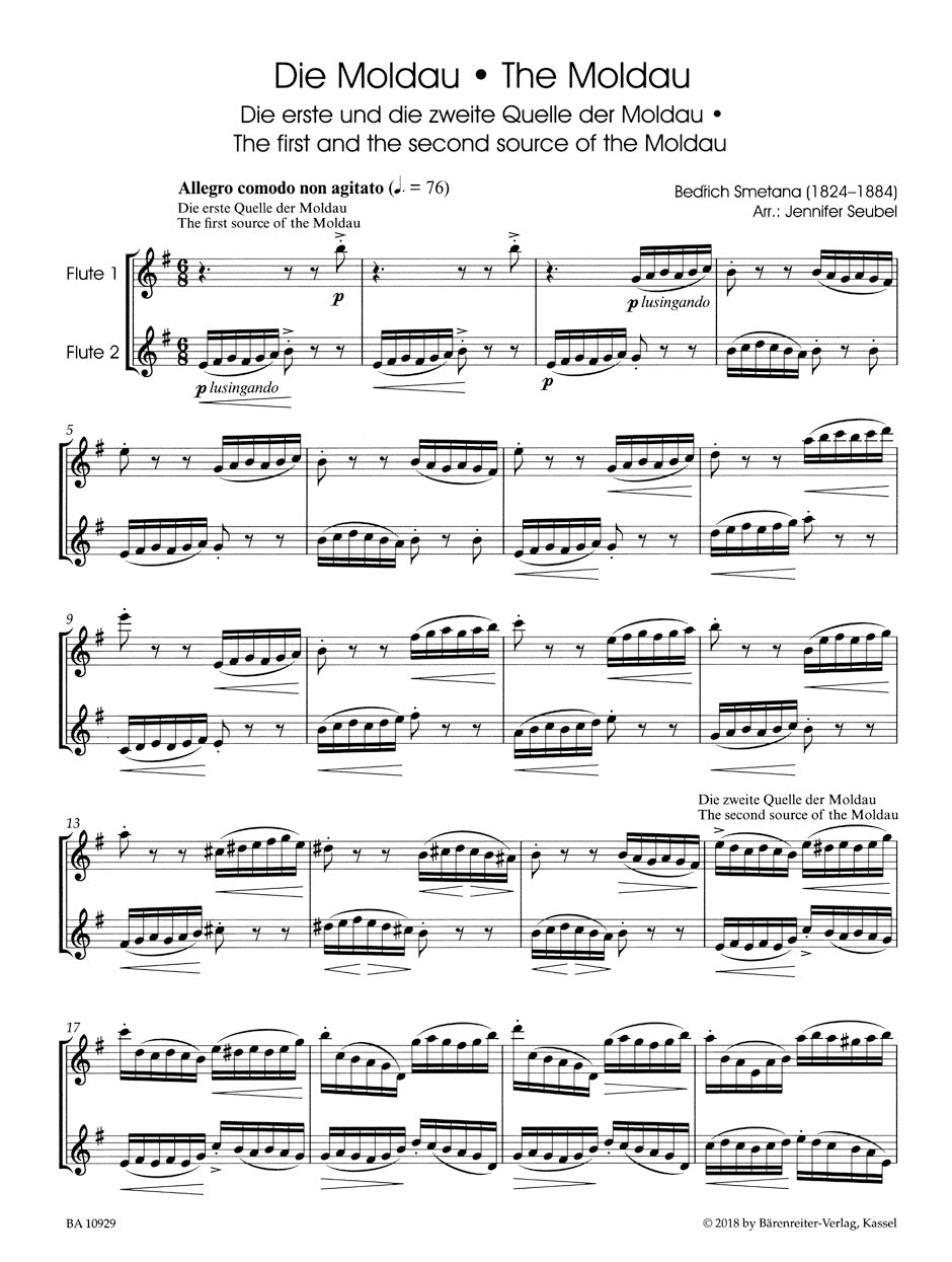 Moldau 
arranged for two Flutes