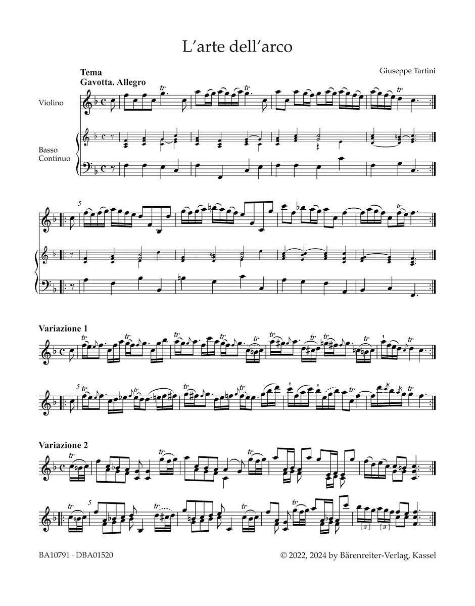 L'arte dell'arco
Variations on a theme by Arcangelo Corelli for Violin solo and Bc ad lib.