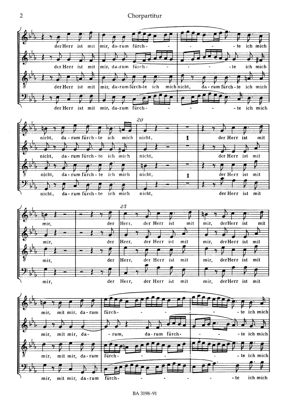 Der Herr ist mit mir BuxWV 15.
Cantata for Choir (SATB), strings and Bc