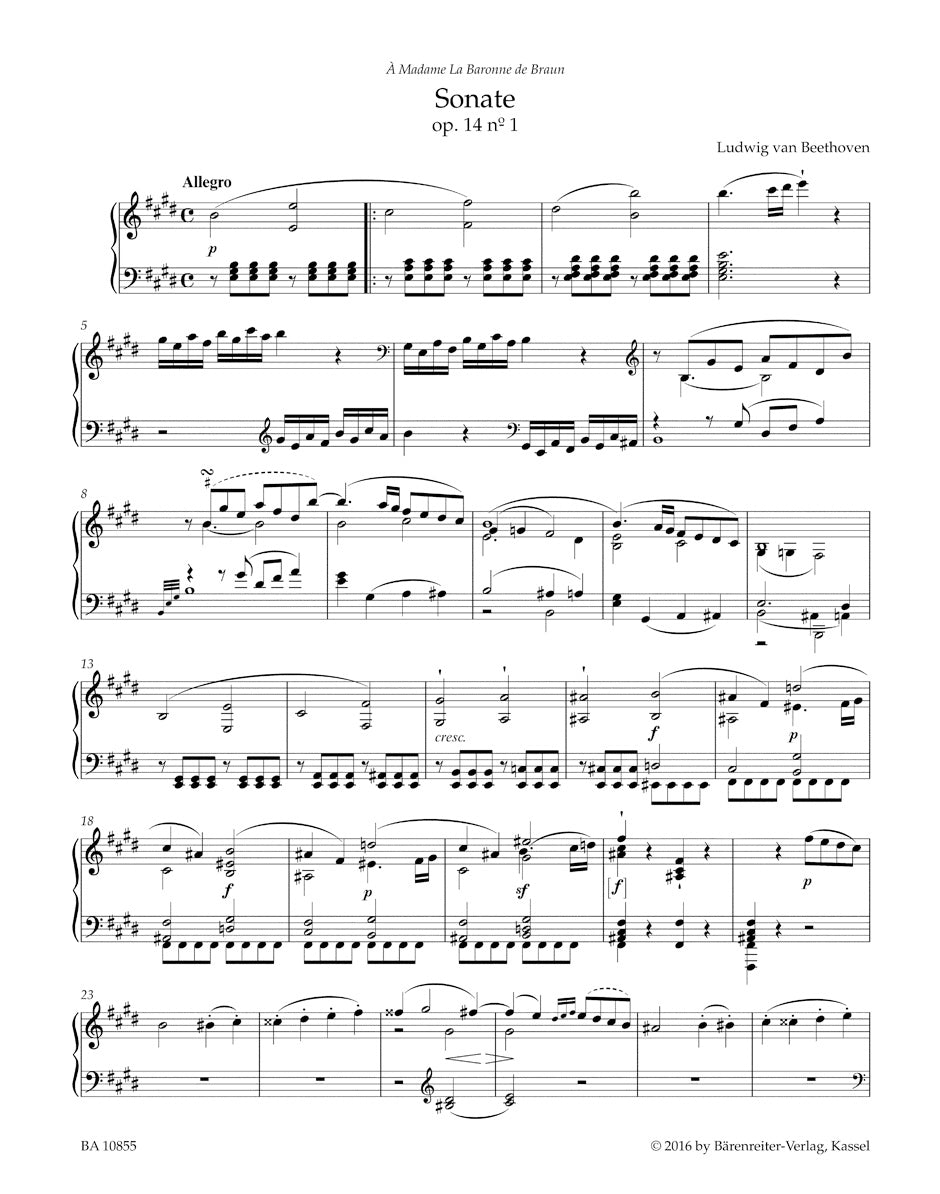 Two Sonatas in E maj, in G maj op. 14 nos. 1 and 2