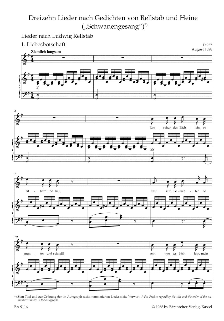 Schwanengesang D957
for High Voice