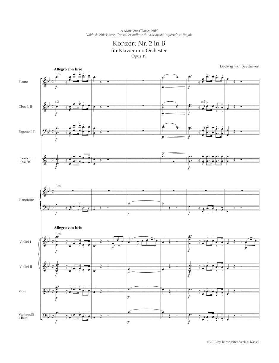 Piano Concerto No. 2 in B-flat maj op. 19