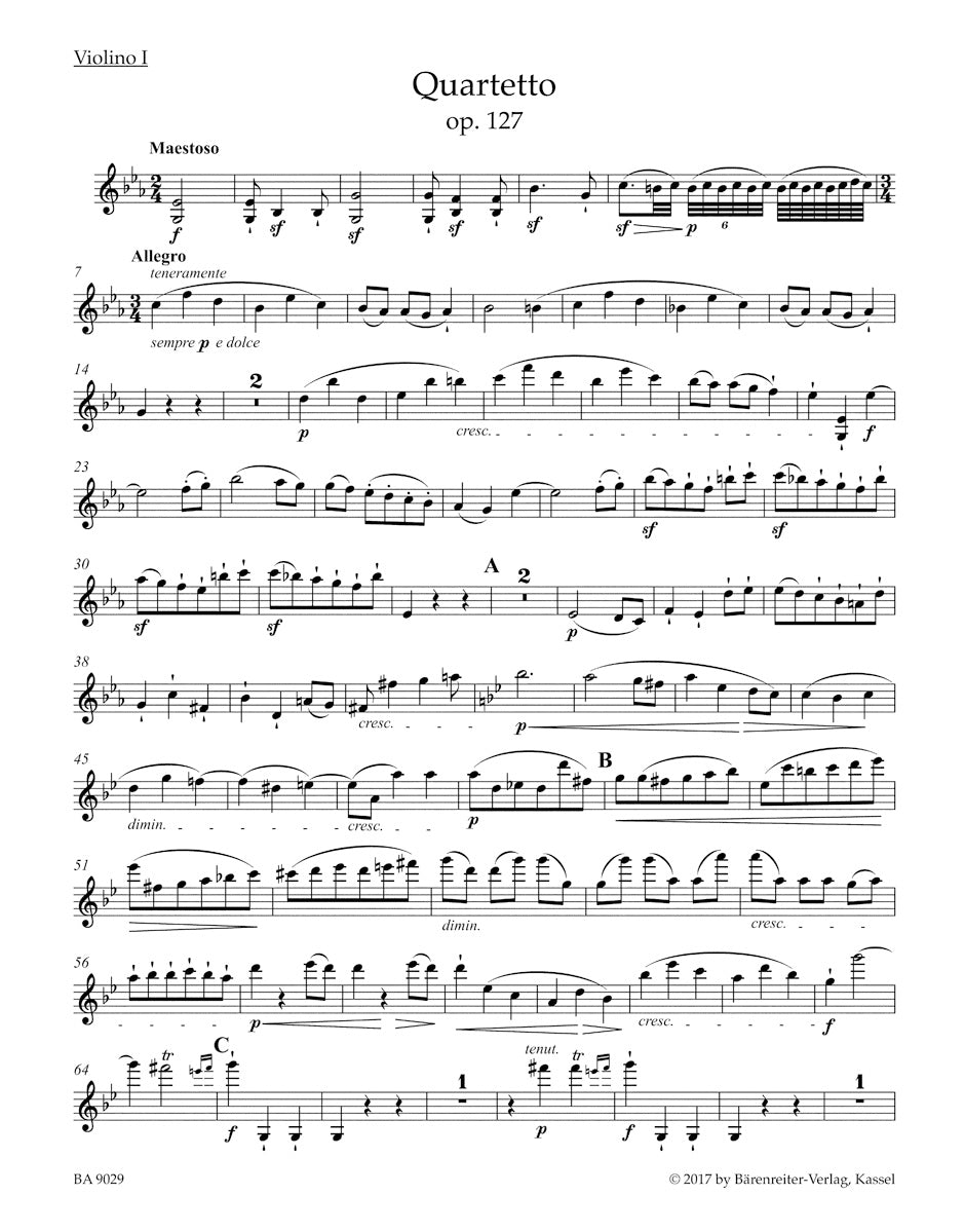 String Quartet in E-flat maj op. 127