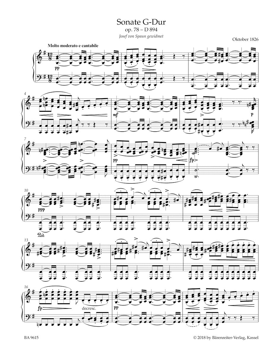 Sonata in G maj op. 78 D 894