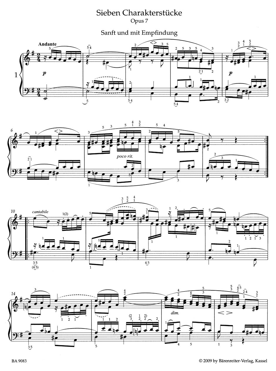 Seven Character Pieces op. 7
Six Children's Pieces op. 72