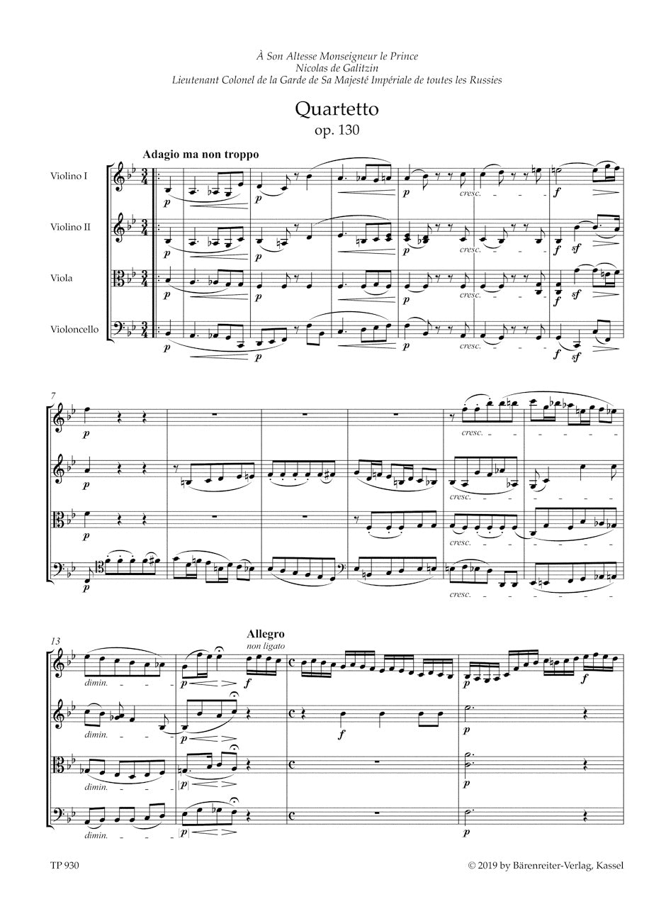 String Quartet in B-flat maj op. 130