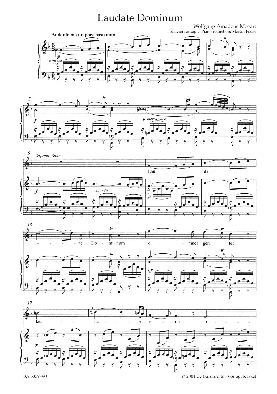 Laudate Dominum from the Vesperae solennes de Confessore K. 339