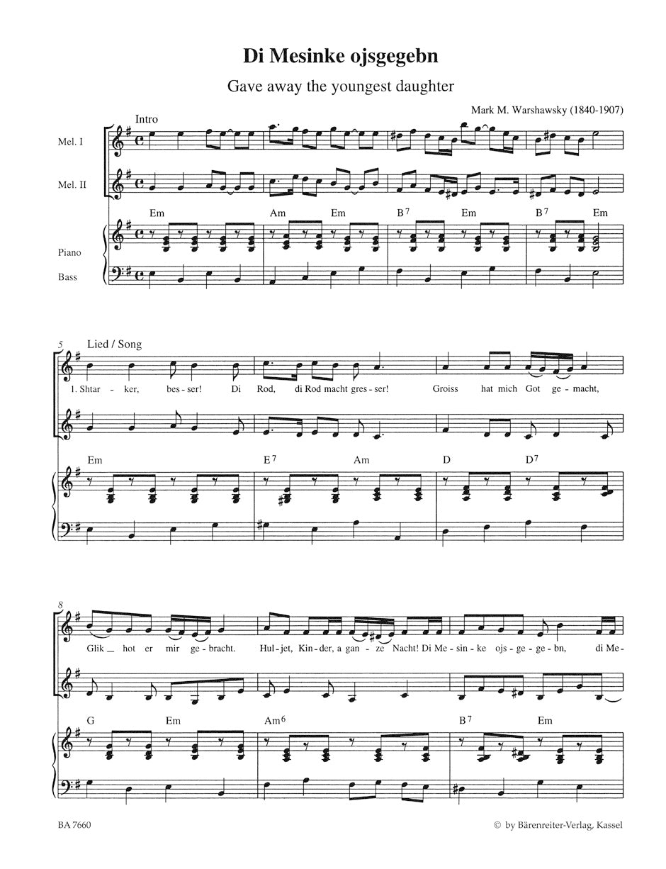 Klezmer. 12 Arrangements for variable Instruments