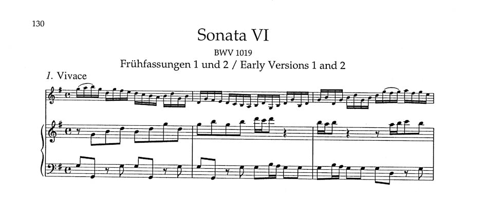 Six Sonatas for Violin and obbligato Harpsichord BWV 1014-1019