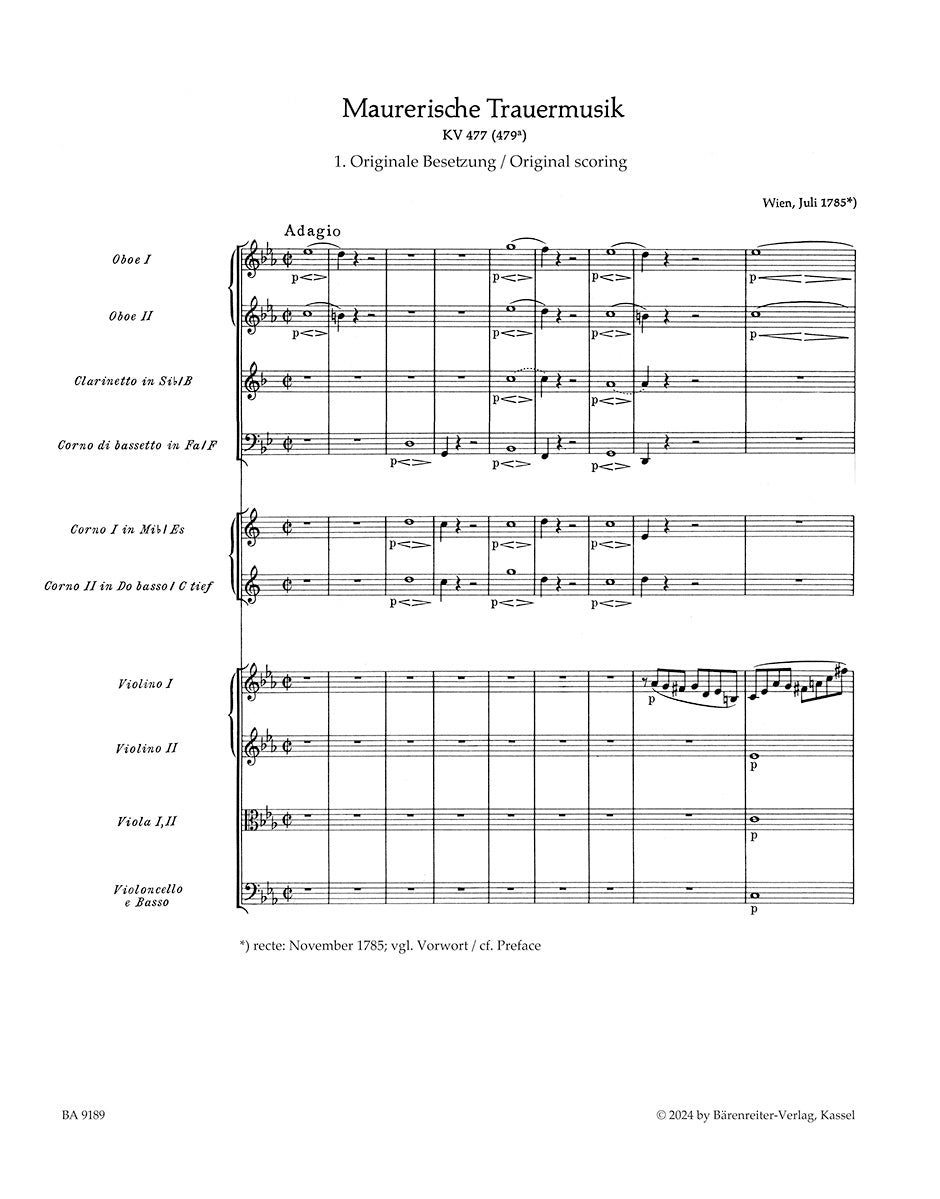 Masonic Funeral Music K. 477 (479a)
