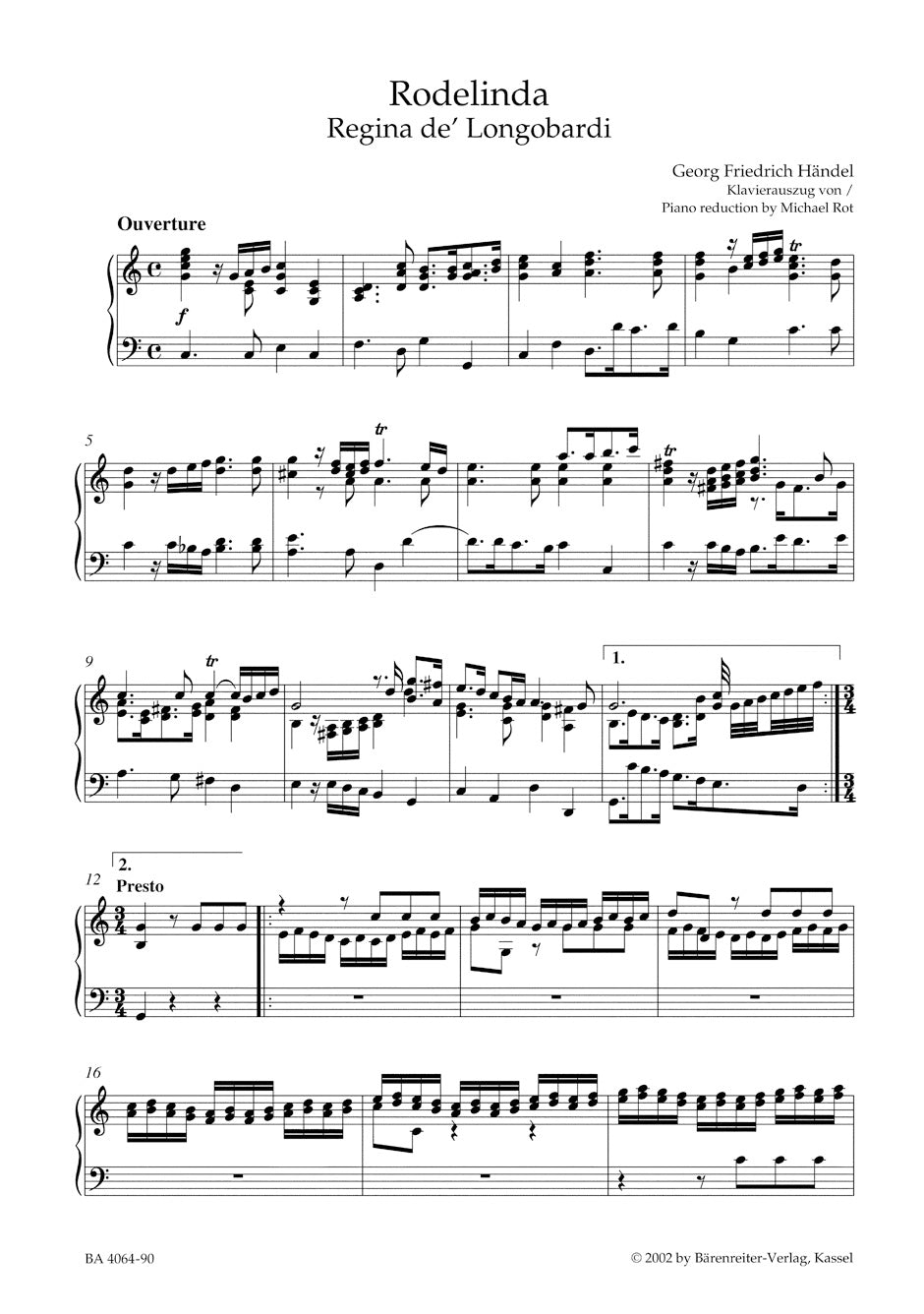 Rodelinda, Ergina de'Longobardi HWV 19 (II/16)