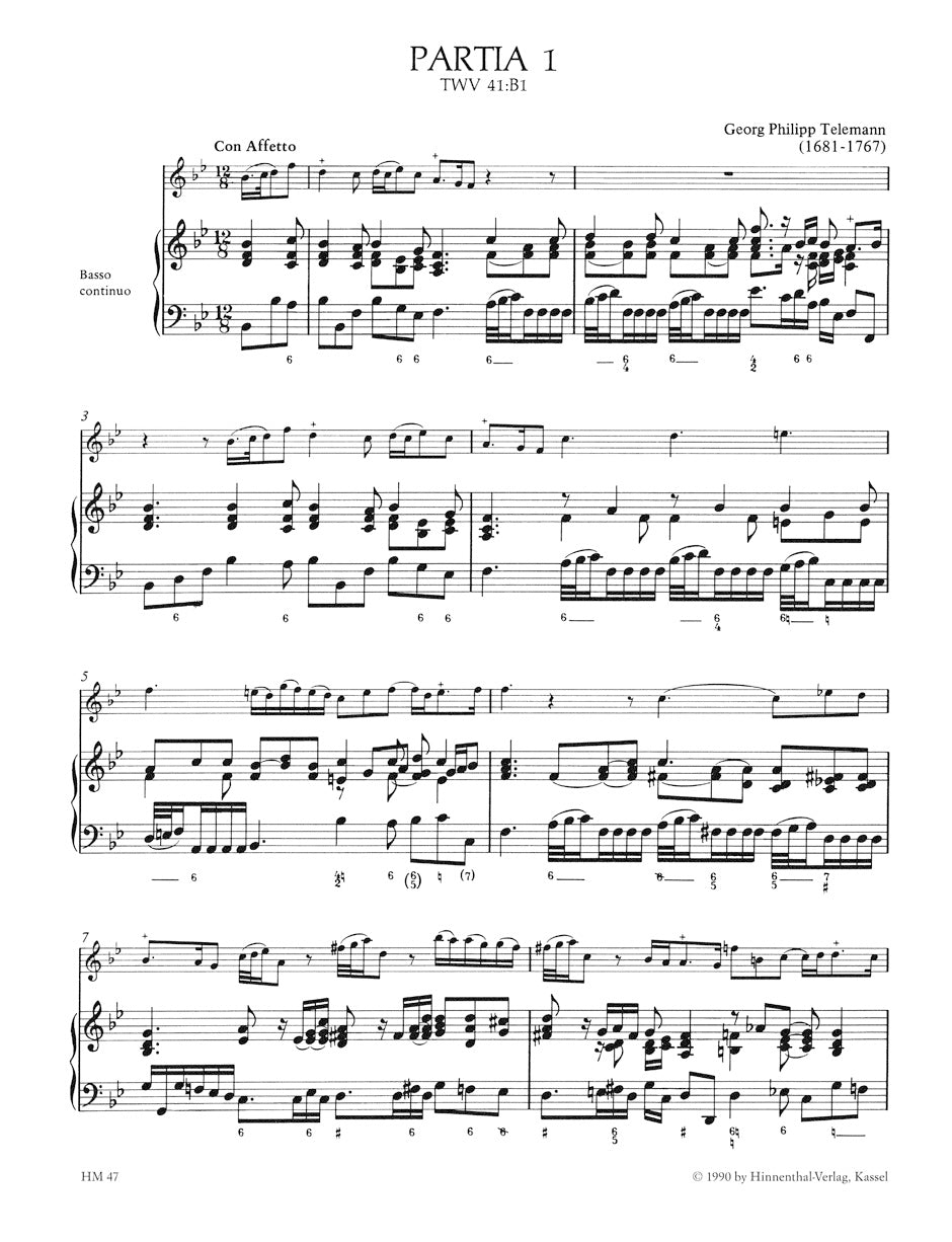 Little Chamber Music - Six Partitas for Flute (Oboe, Violin, Recorder) and Bc