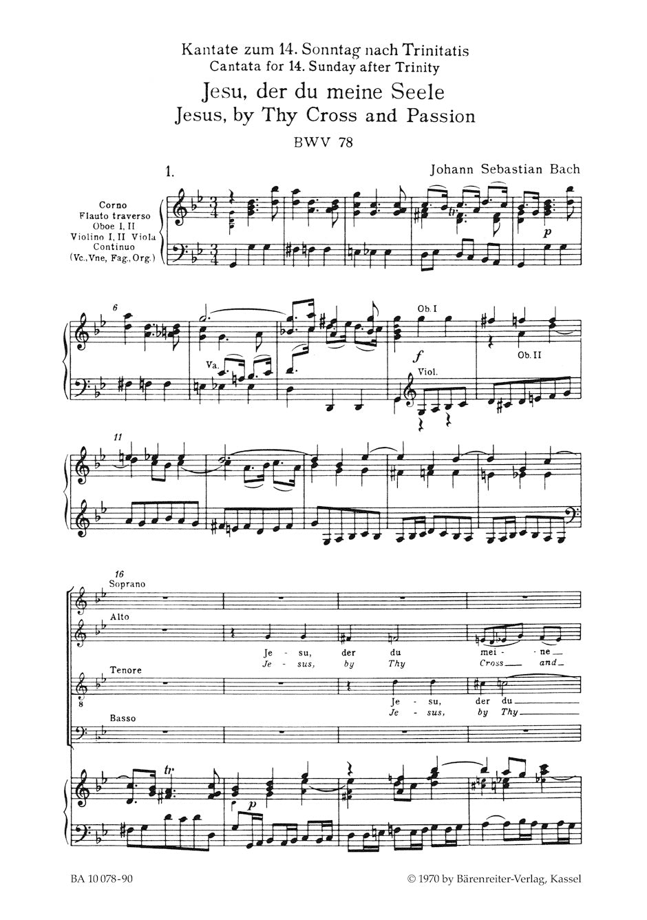 Cantata BWV 78 Jesu, by Thy Cross and Passion