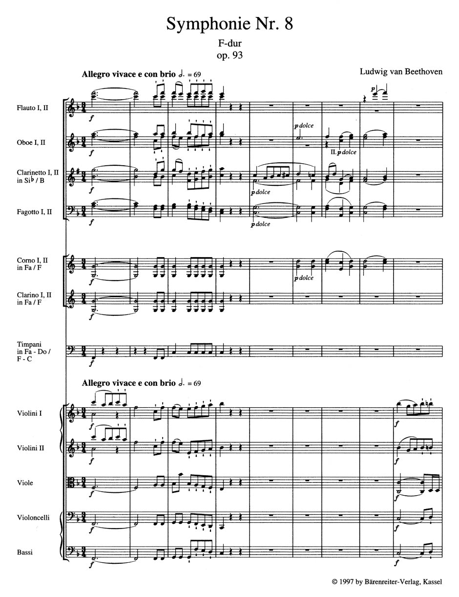 Symphony No. 8 in F maj op. 93