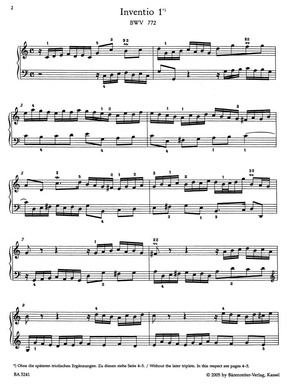 Inventions and Sinfonias  BWV 772-801