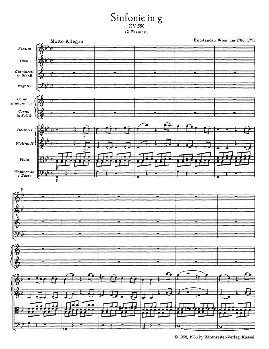 Symphony No. 40 in G min K. 550