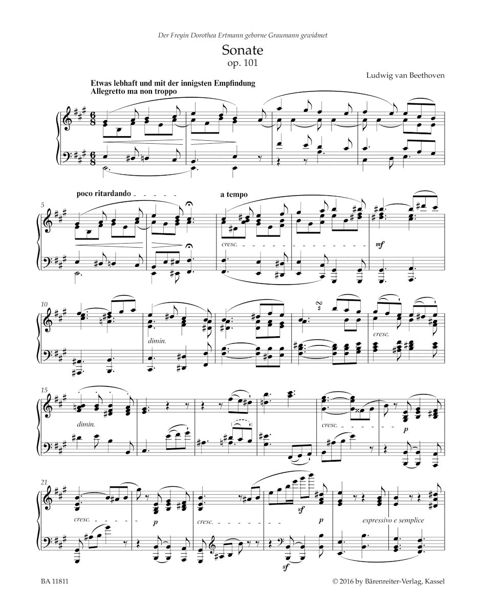 Sonata in A maj op. 101