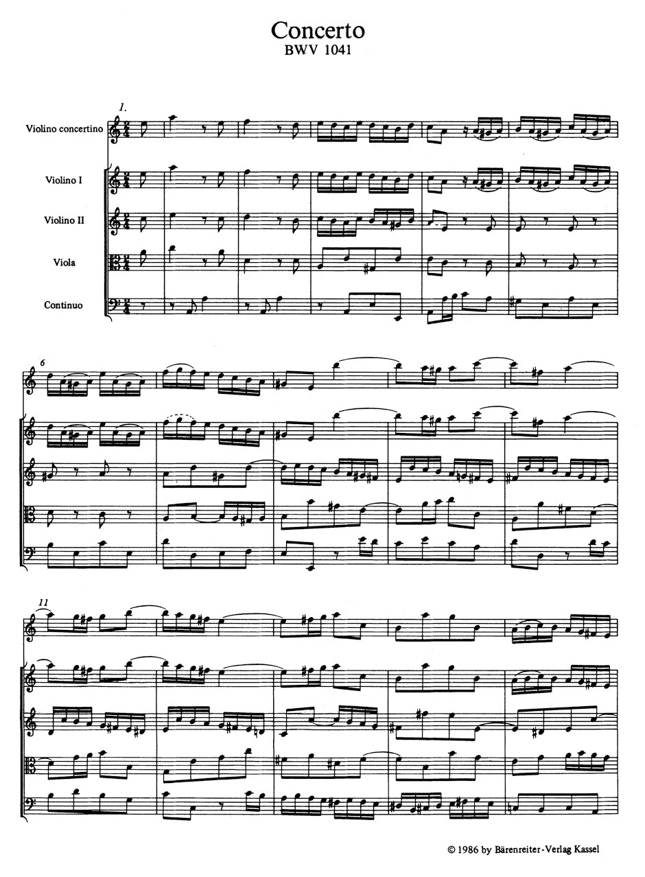 Violin Concertos in A min BWV 1041 and in E maj BWV 1042