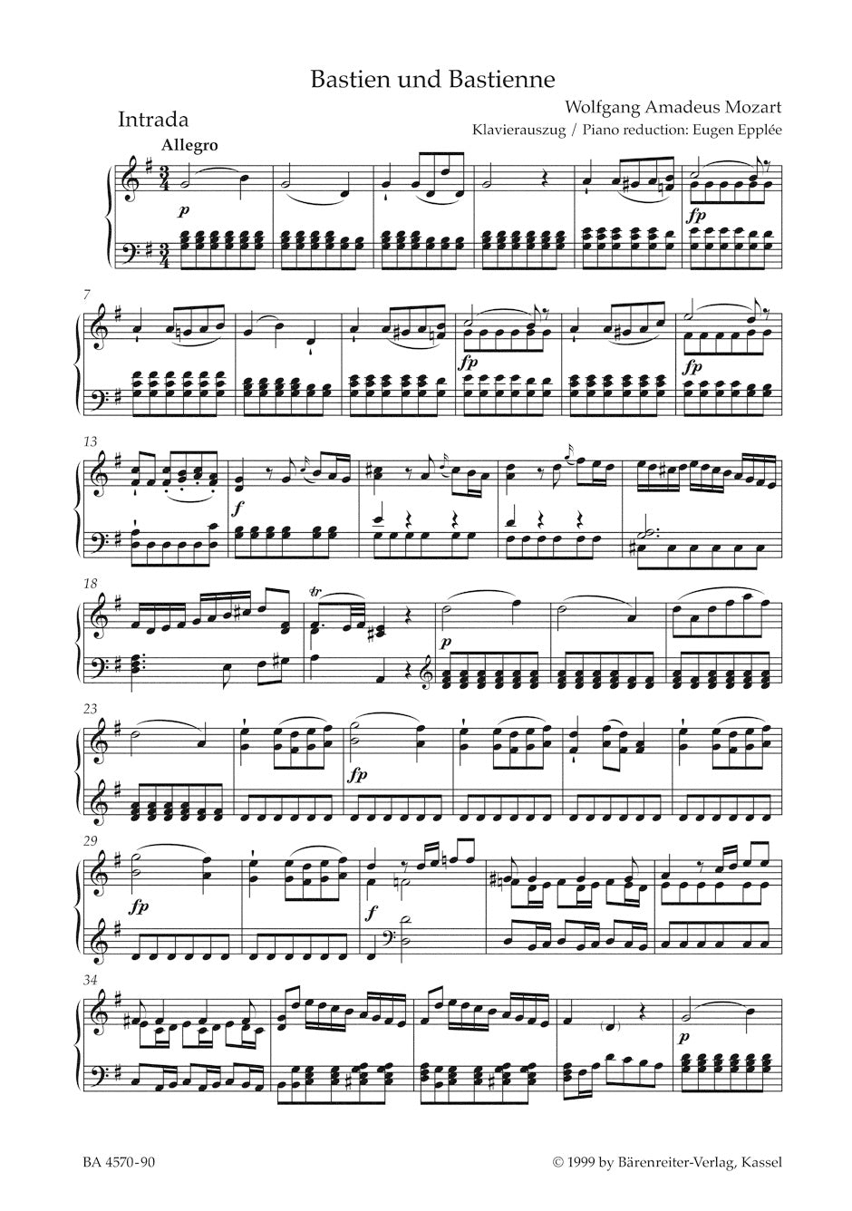 Bastien and Bastienne K. 50 (46b)