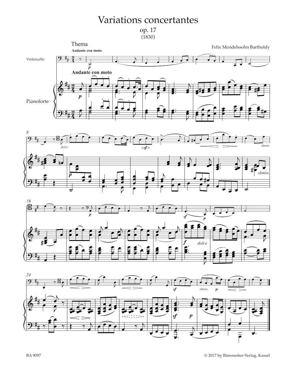 Works for Violoncello and Piano
Vol. 2: Variations concertantes op. 17, Romance sans parole op. 109, Assai tranquillo, Variations