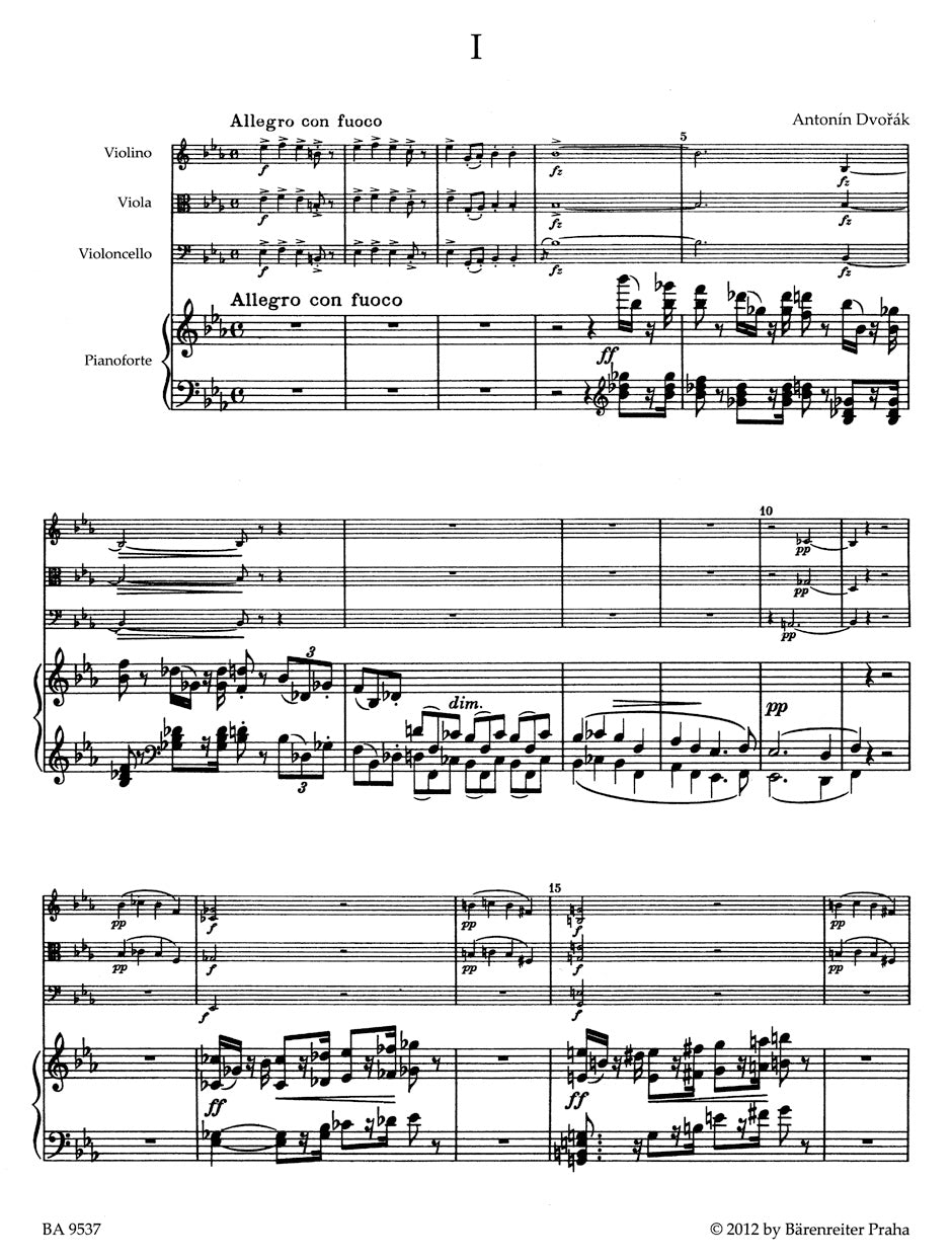 Piano Quartet in E-flat maj op. 87