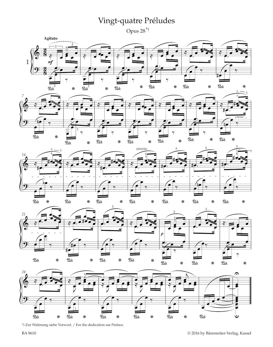 Vingt-quatre Preludes pour le Piano op. 28 
Prelude pour le Piano op. 45