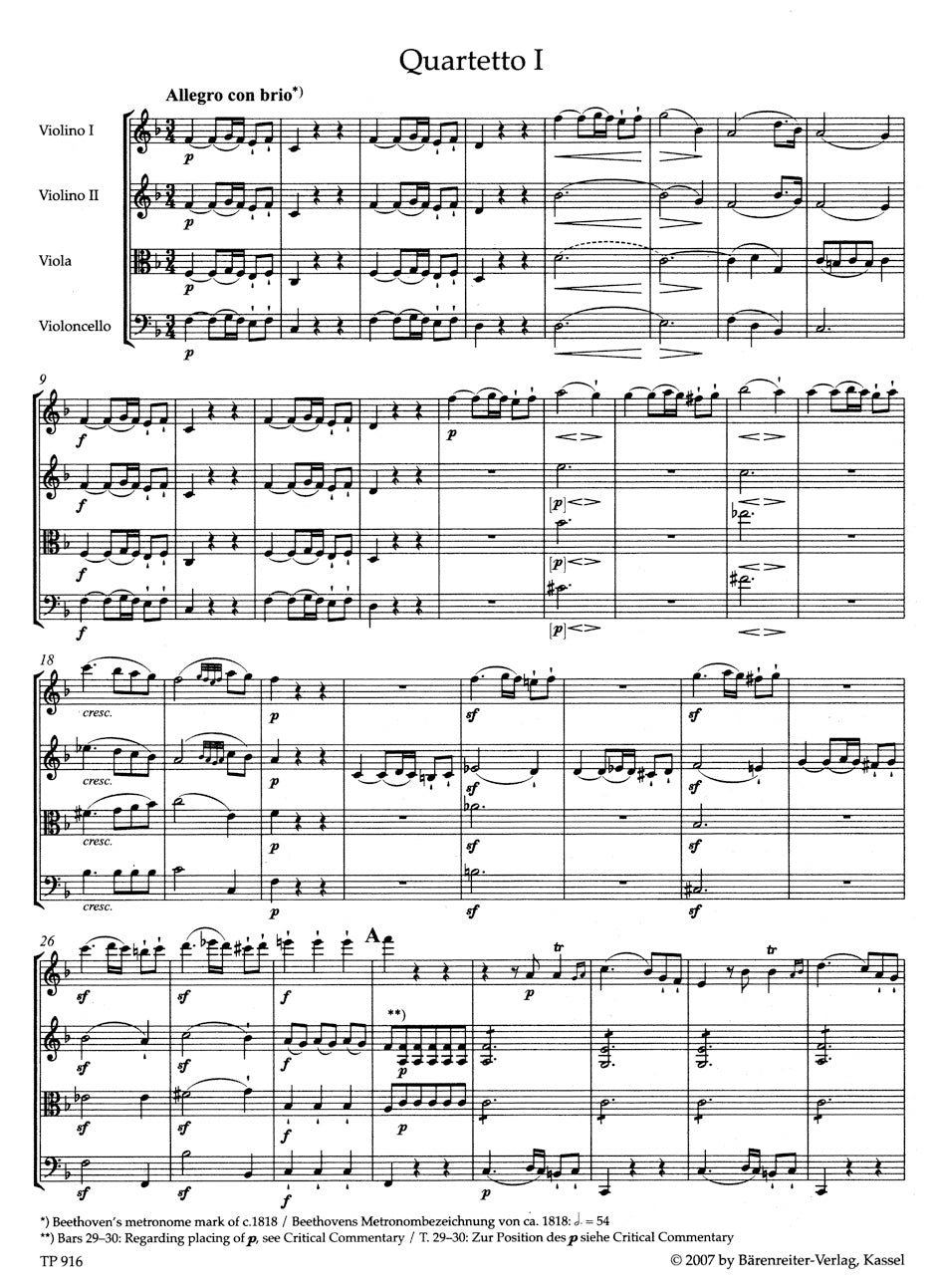 String Quartets op.18 Nos. 1-6