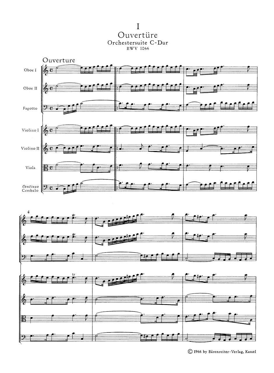 Orchestral Suite in C maj BWV 1066